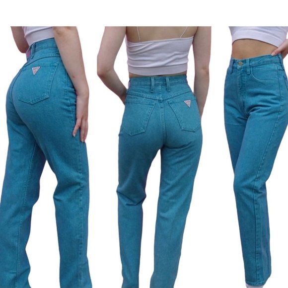 Guess Jeans Guess Triangle Logo Vintage 9s High Waisted Mom